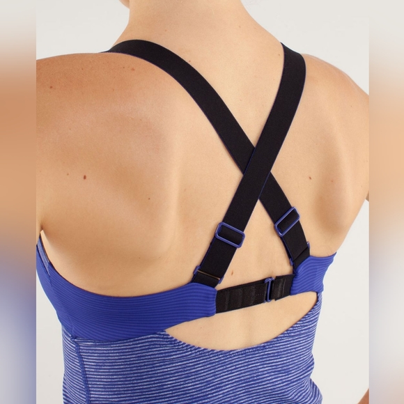 Lululemon Run: Catch Me Tank Tonka Stripe Pigment Blue size 6 - Picture 3 of 10